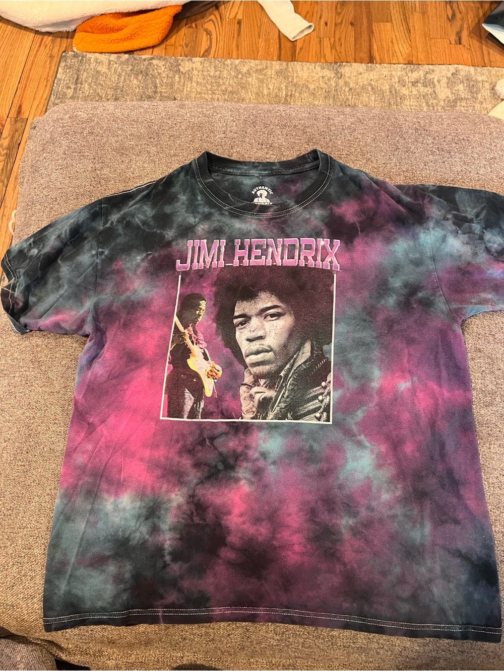 Jimi Hendrix Tie-Dye Graphic Tee - Purple, Black & Teal